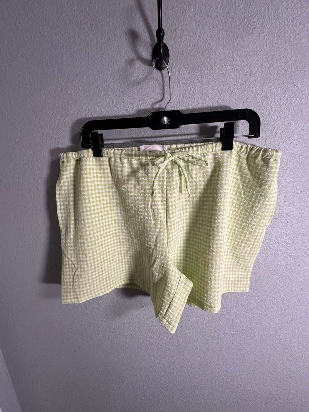 DOUBLE ZERO Green Gingham Check Textured Pull-On Boxer Shorts